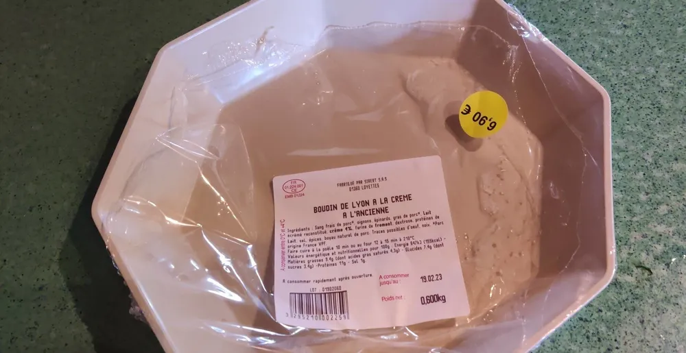 Boudin de Lyon à la crème à l'ancienne