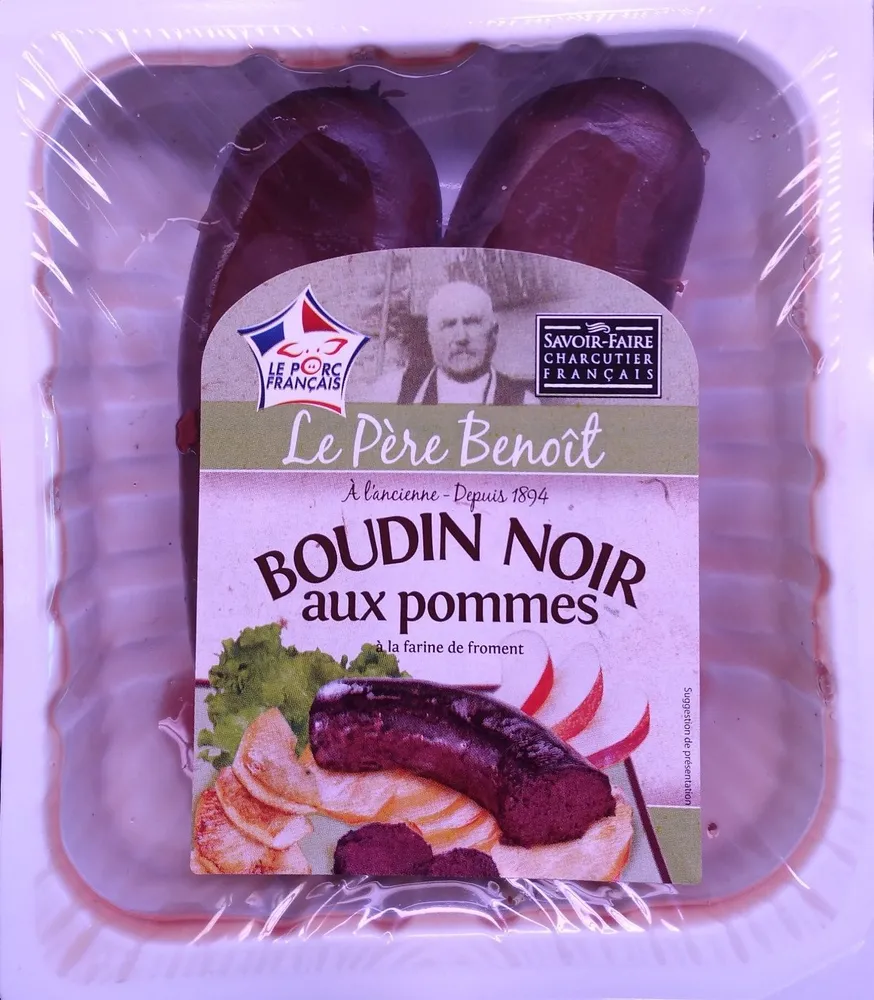 Boudin noir aux pommes à la farine de froment