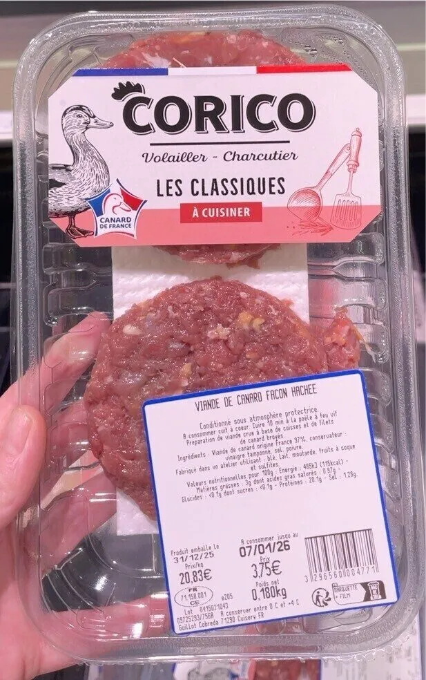 Viande de canard facon hachee