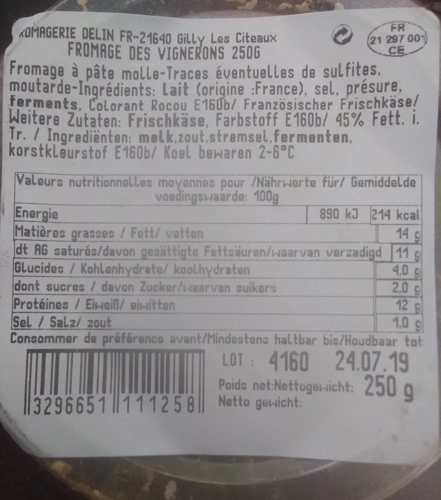 Fromage des Vignerons