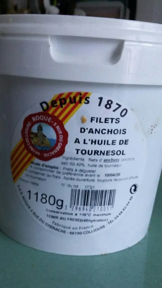 Filets d'anchois à l'huile de tournesol