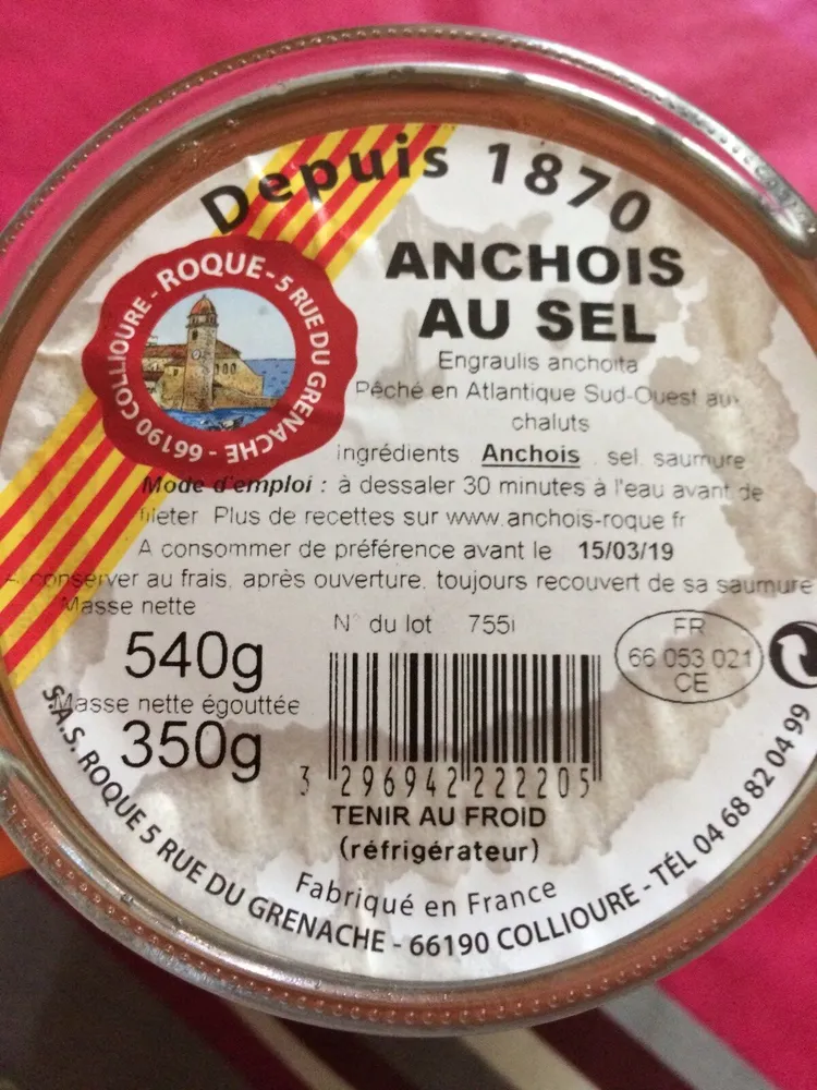 Anchois au sel