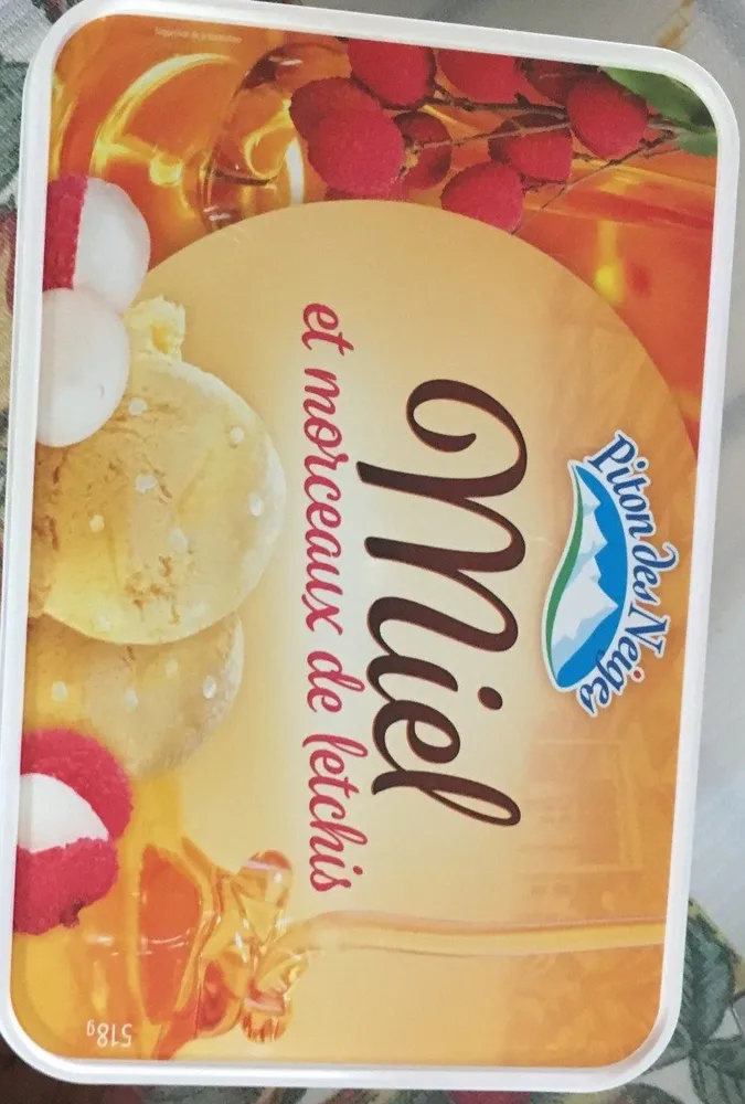 Glace miel et morceaux de letchis