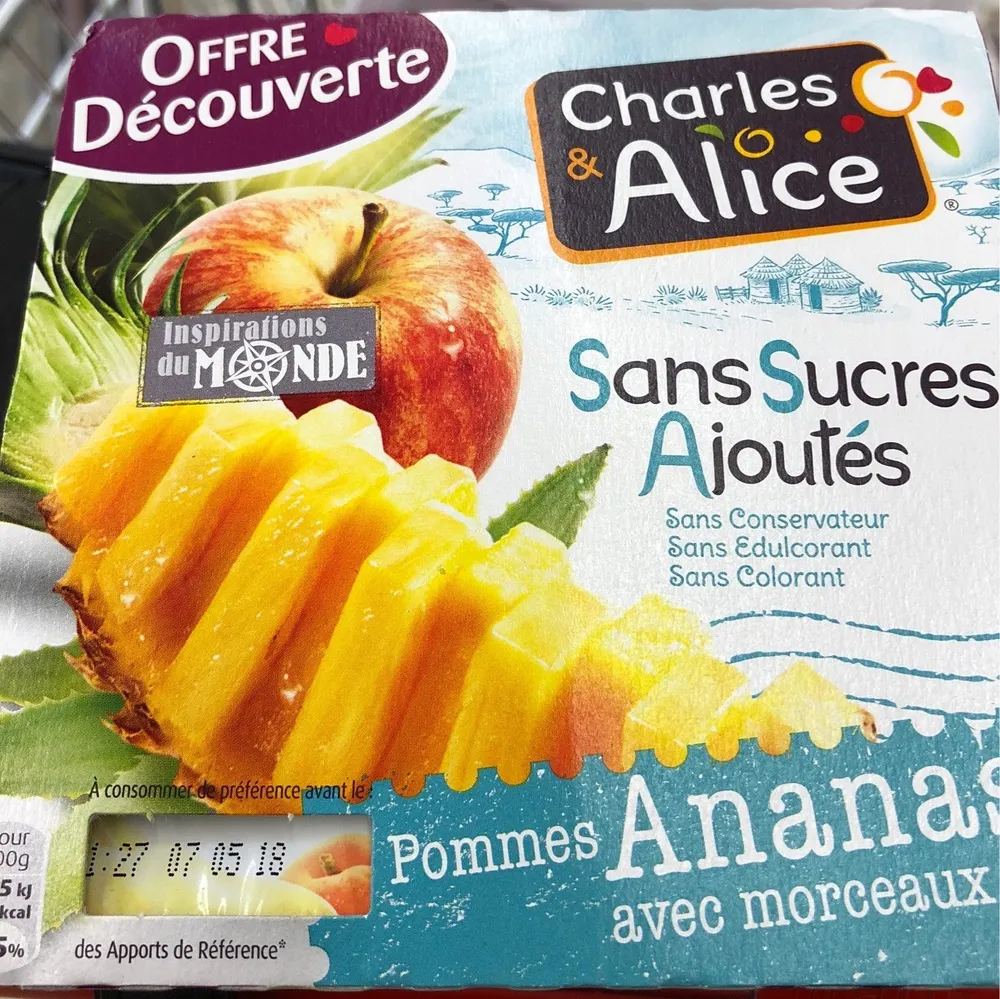 Compote Pommes-Ananas avec morceaux sans sucres ajoutés