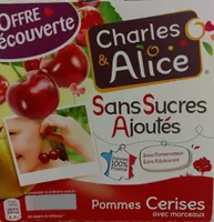 Compote Pommes -Cerises avec morceaux sans sucres ajoutés