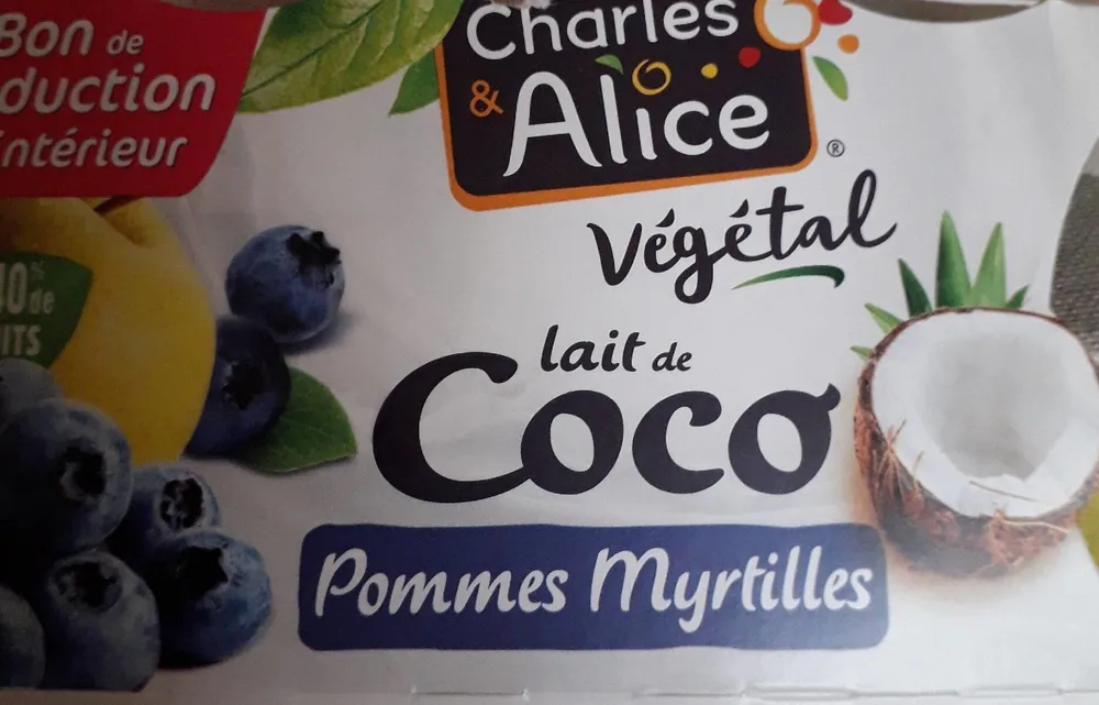 Lait de coco pommes myrtilles