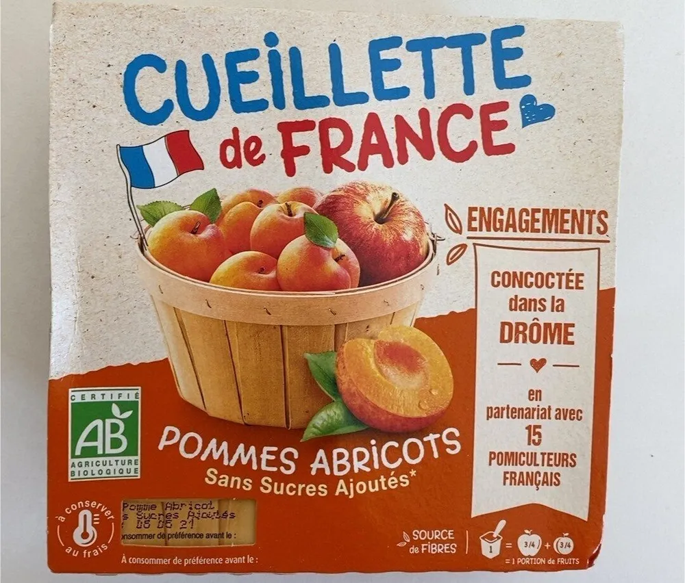 Pommes abricots sans sucre ajoutes