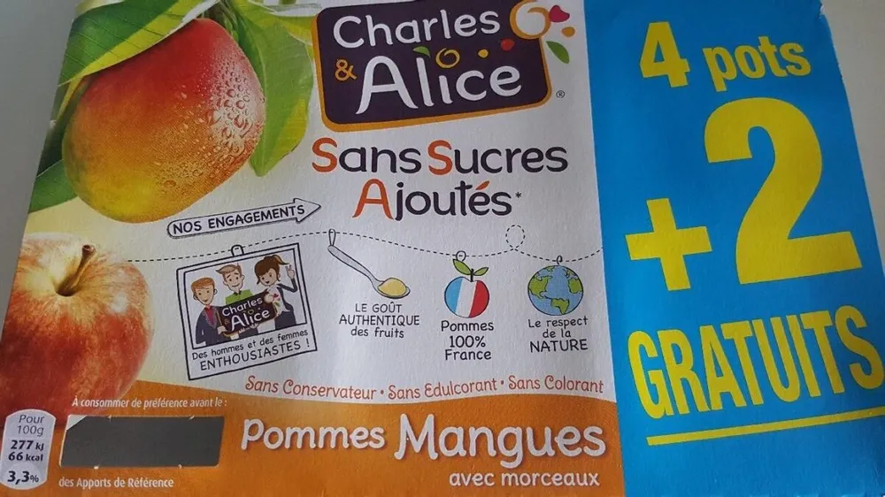 Pomme mangues avec morceaux