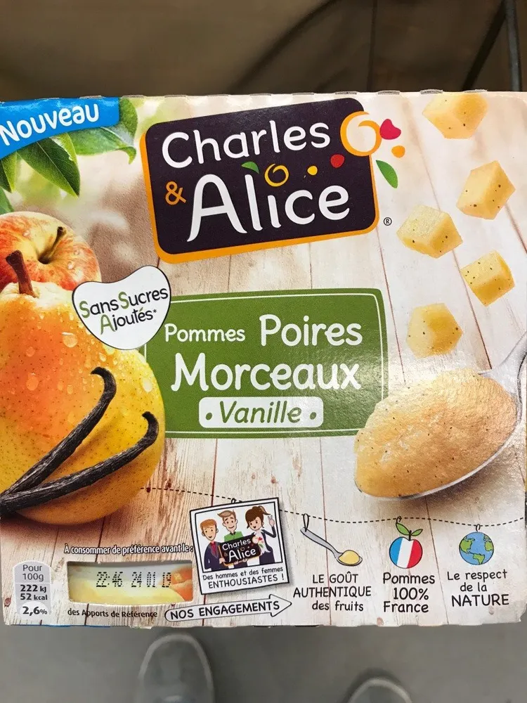 Pommes Poires Morceaux Vanille - Sans Sucres Ajoutés