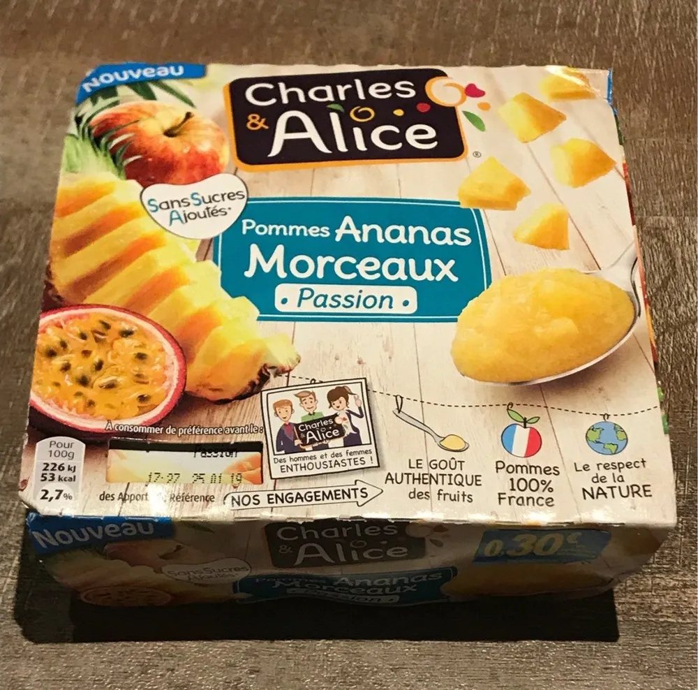 Compote Pommes Ananas Morceau Passion
