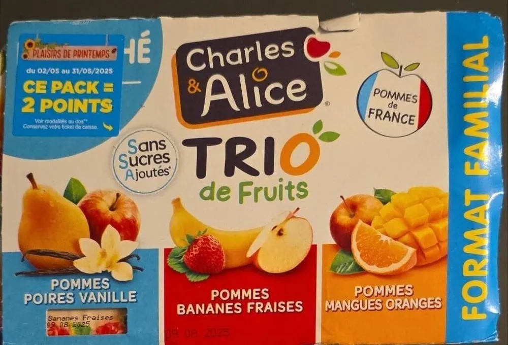 Trio de Fruits sans sucres ajoutés