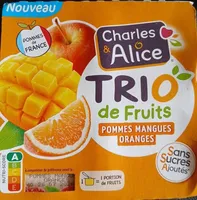 Trio de fruits : pommes, mangues, oranges