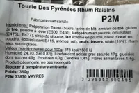 Tourte des Pyrénées rhum raisin
