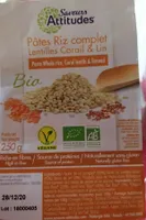 Pâtes riz complet lentilles corail & lin