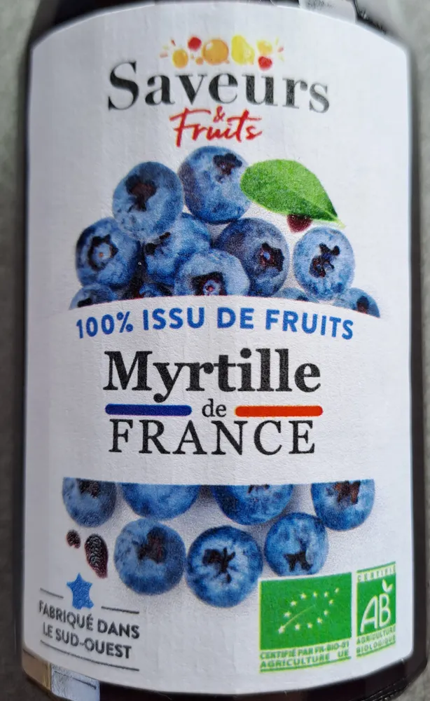 100% issu de fruits myrtille