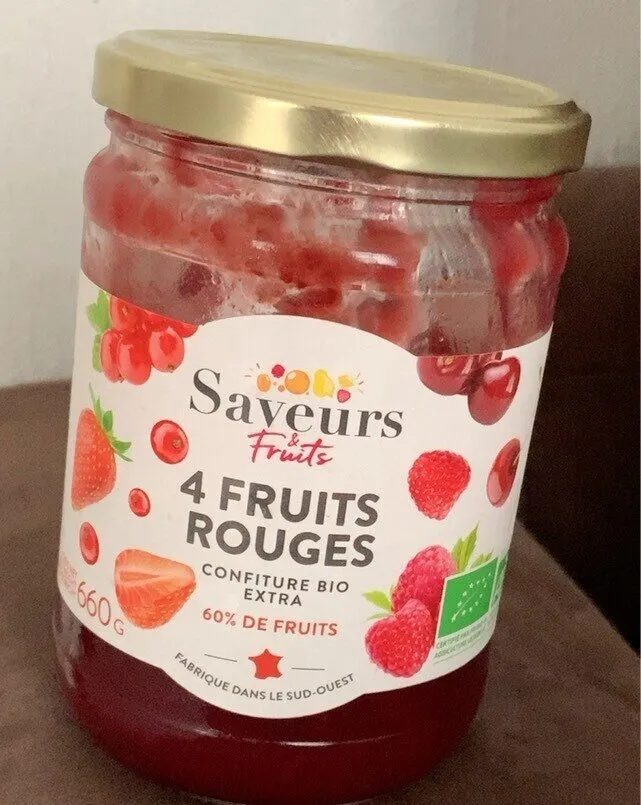 Confiture bio extra 4 fruits rouges