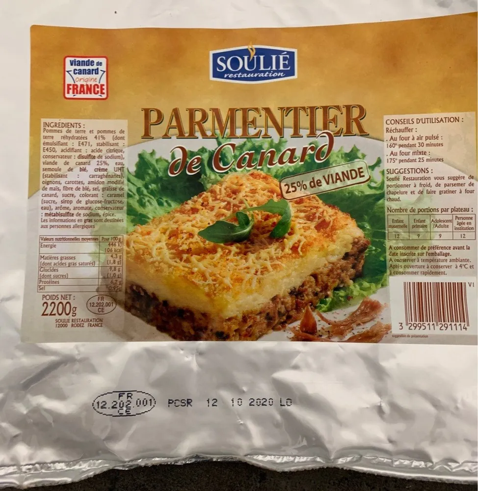PARMENTIER DE CANARD