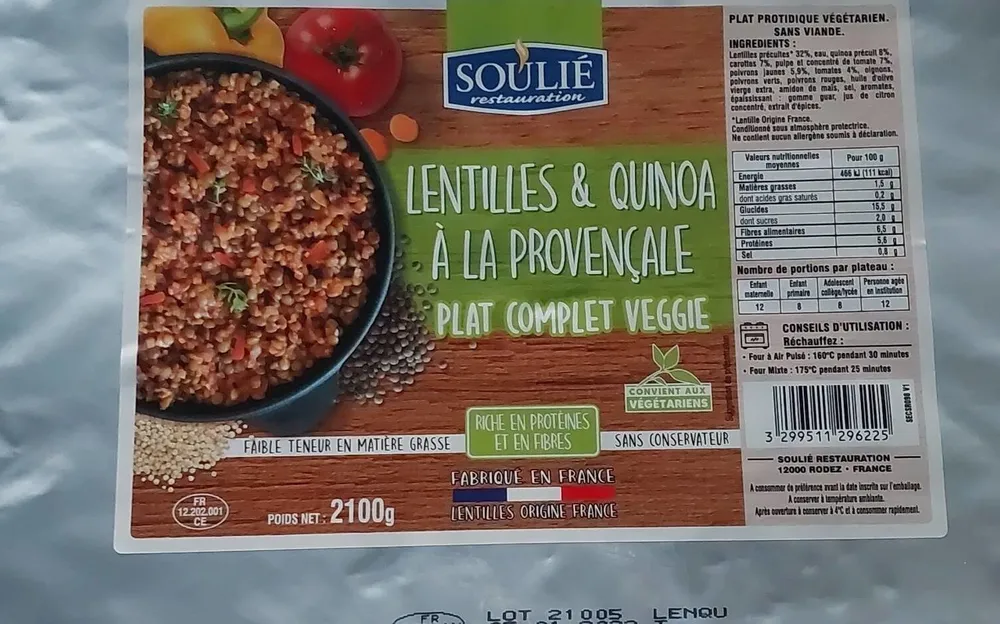 Lentilles et quinoa à la provençale