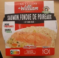 Saumon, fondue de poireaux et son blé