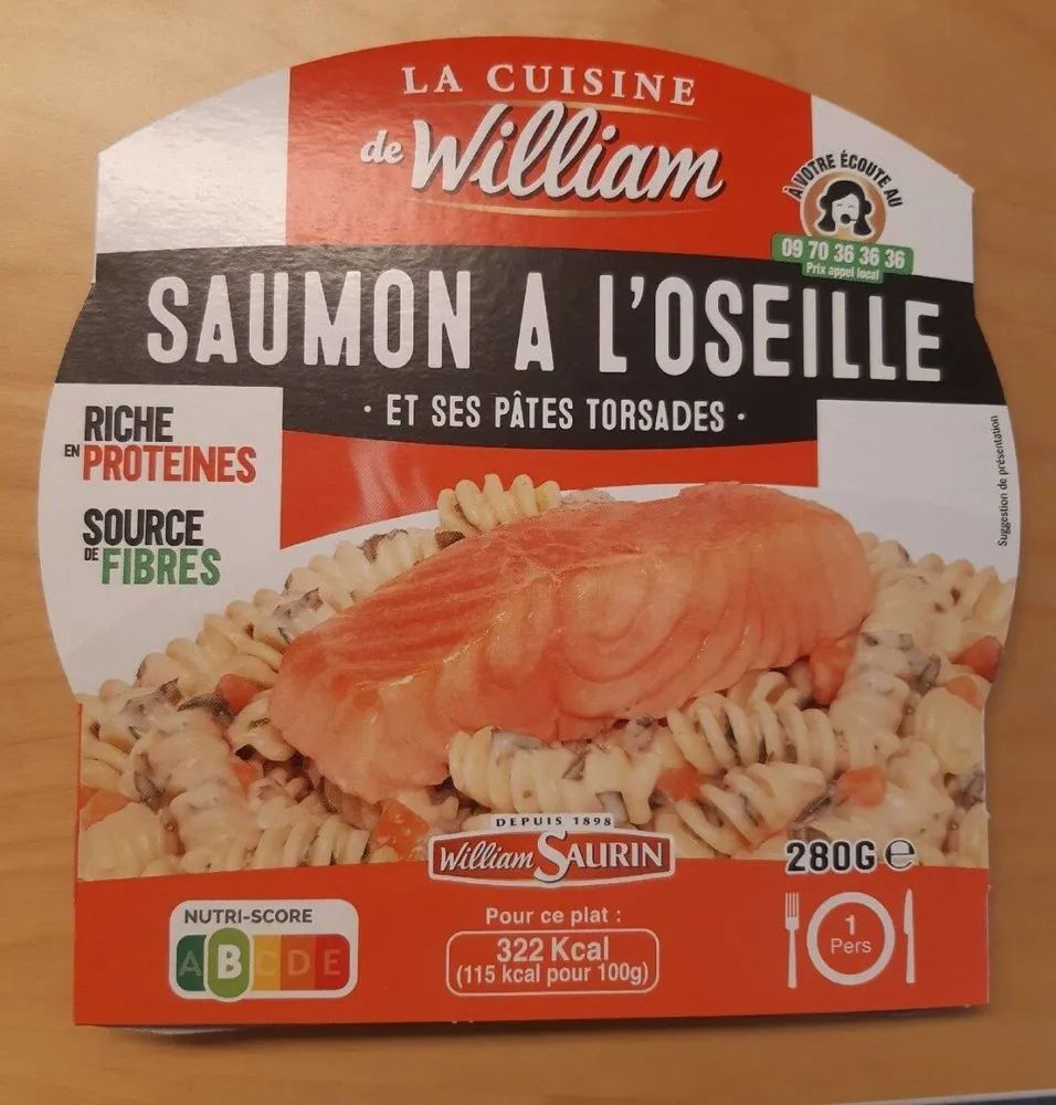 Saumon à l'oseille et ses pâtes torsades
