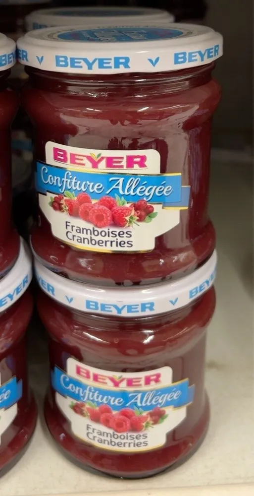 Confiture allégée Framboise Cranberries