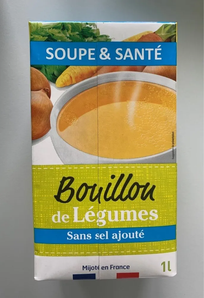 Bouillon de légumes sans sel ajouté