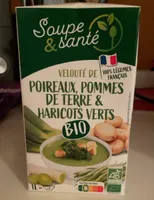 Velouté de poireaux, pommes de terre, haricot verts bio