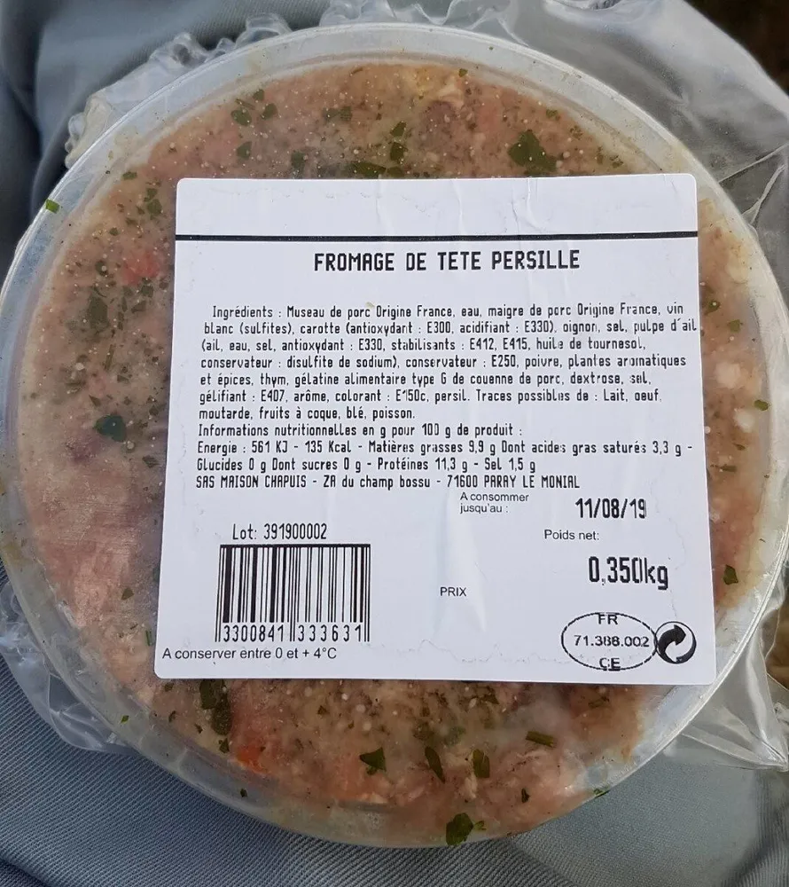 Fromage de tête persille