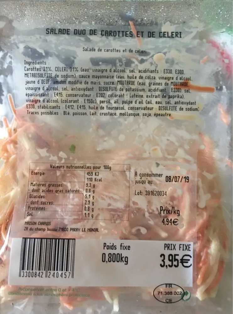 Salade duo de carotte et celerie