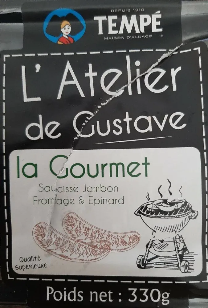 Saucisse gourmet épinard jambon fromage