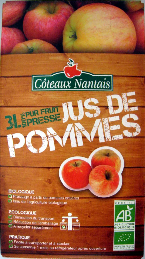 Jus de pomme 100% pur fruit pressé