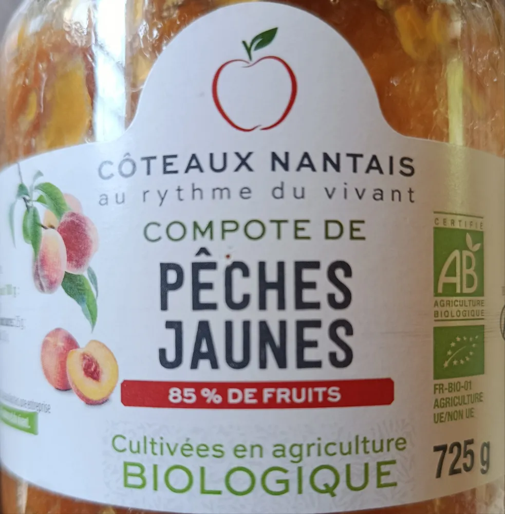 Compote de pêches jaunes avec morceaux