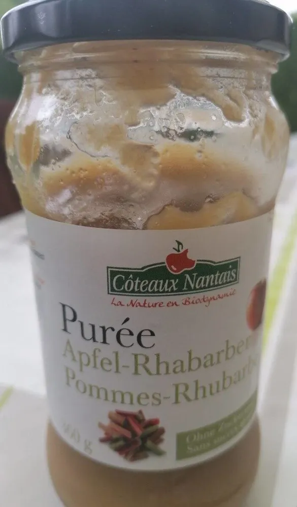 Purée pommes rhubarbe