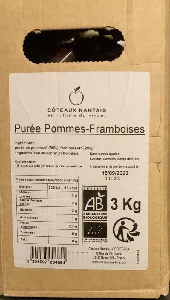 Purée Pommes Framboises