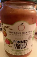 Purée de pommes fraises et menthe
