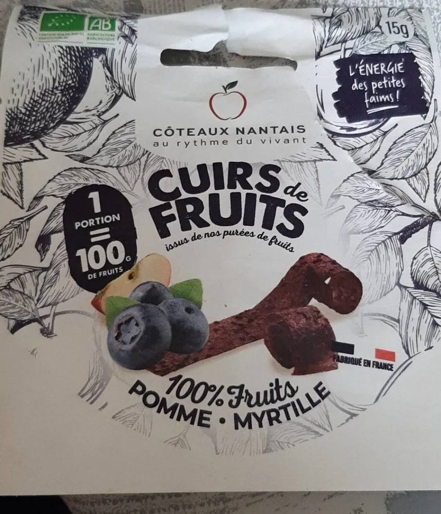 Cuir de fruits pomme myrtille