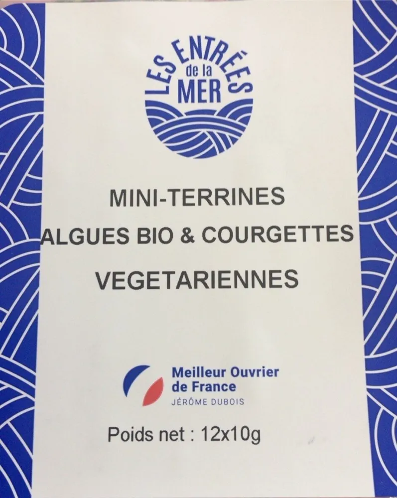 Mini-terrines algues bio et courgettes végétariennes