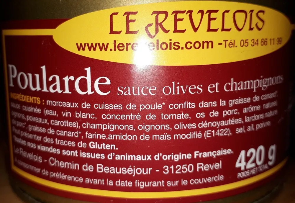Poularde sauce olives et champignons