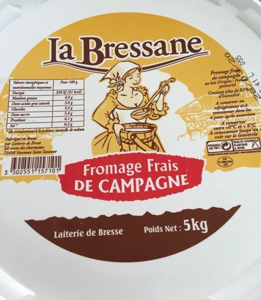 La Bressane - Fromage frais de Campagne - 5kg
