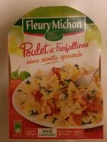 Poulet et Farfallines sauces ricotta épinards