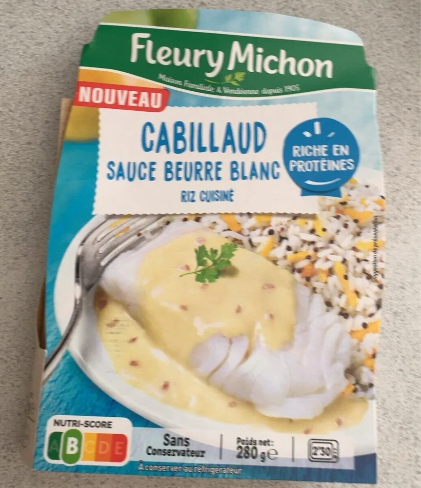 Cabillaud sauce beurre blanc riz cuisiné