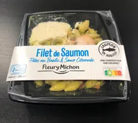 Filet de saumon pâtes au basilic et sauce citronnée