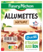Allumettes de Lardons Nature, -25% de SEL* 2*75 g,