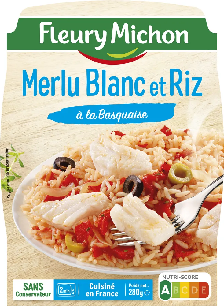 Merlu Blanc et Riz à la Basquaise
