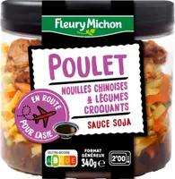 Poulet, nouilles chinoises & légumes croquants, sauce soja