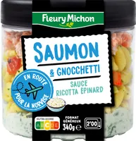 Saumon & gnocchetti, sauce ricotta épinards