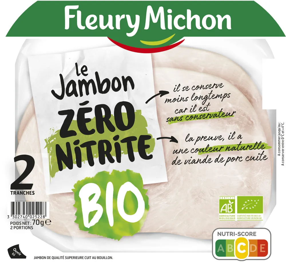 Jambon Supérieur sans couenne Bio - 2 tranches