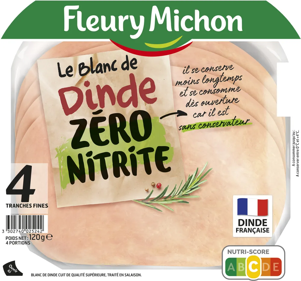 4 TRANCHES BLANC DE DINDE ZERO NITRITE