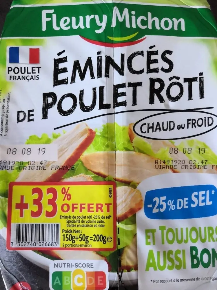Émincés de Poulet Rôti