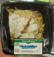 Filet de cabillaud, riz, fondue de poireaux